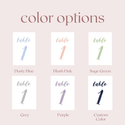 Sage Watercolor Table Numbers | Handmade Paper
