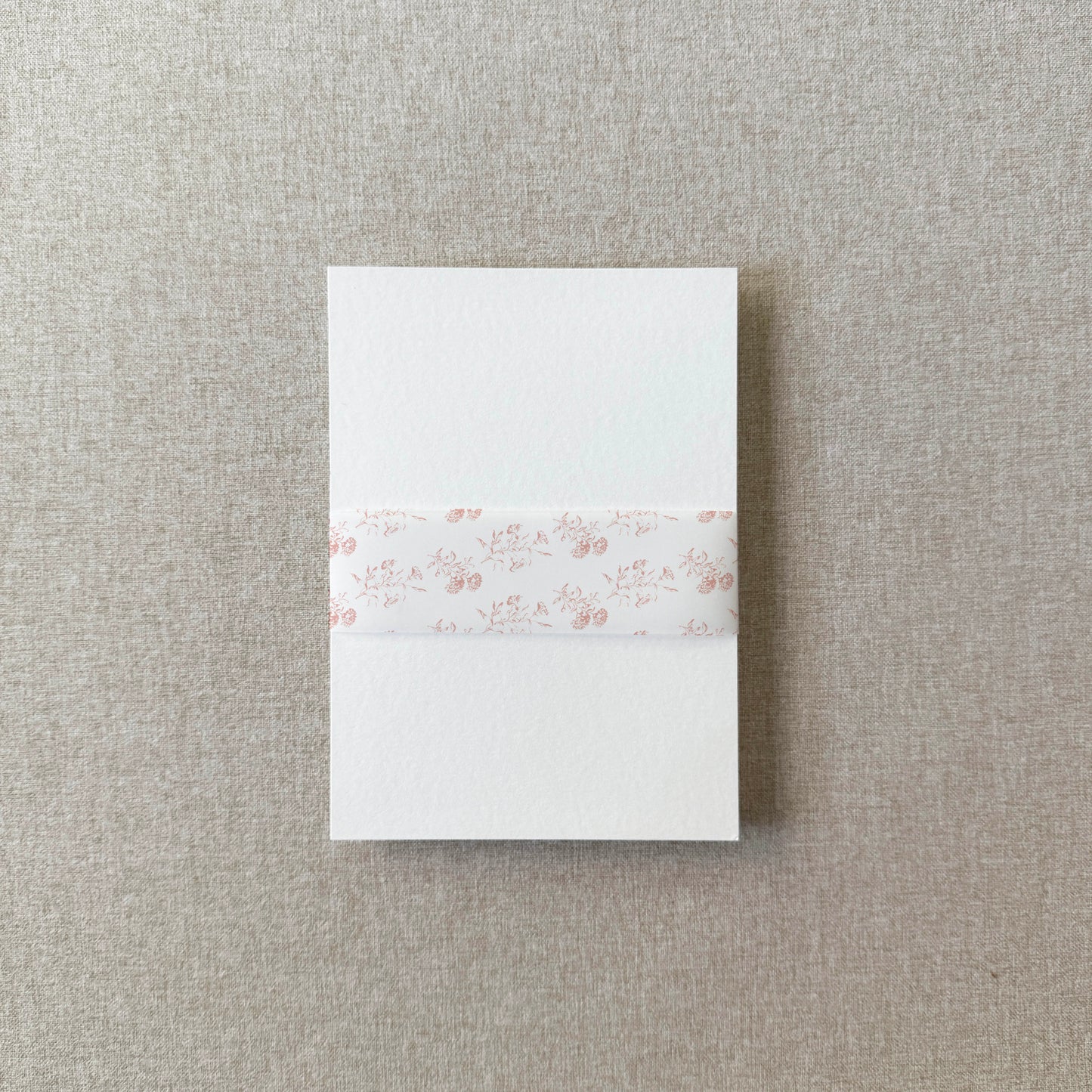 Blush Pink Toile Vellum Belly Band | Set of 10