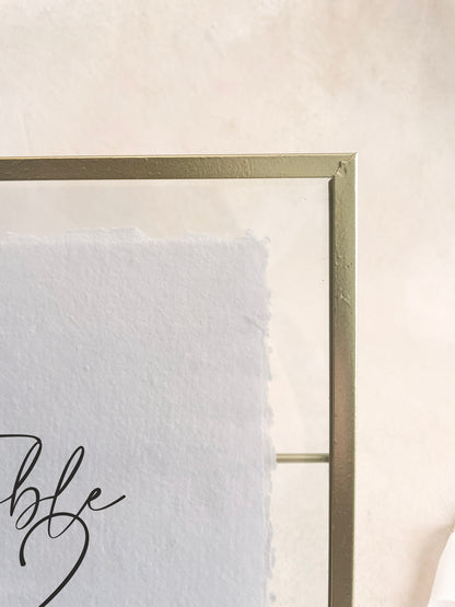 Modern Calligraphy Table Numbers | Handmade Paper