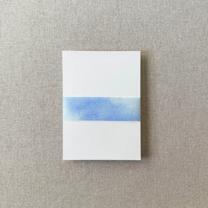 Blue Watercolor Vellum Belly Band  | Set of 10