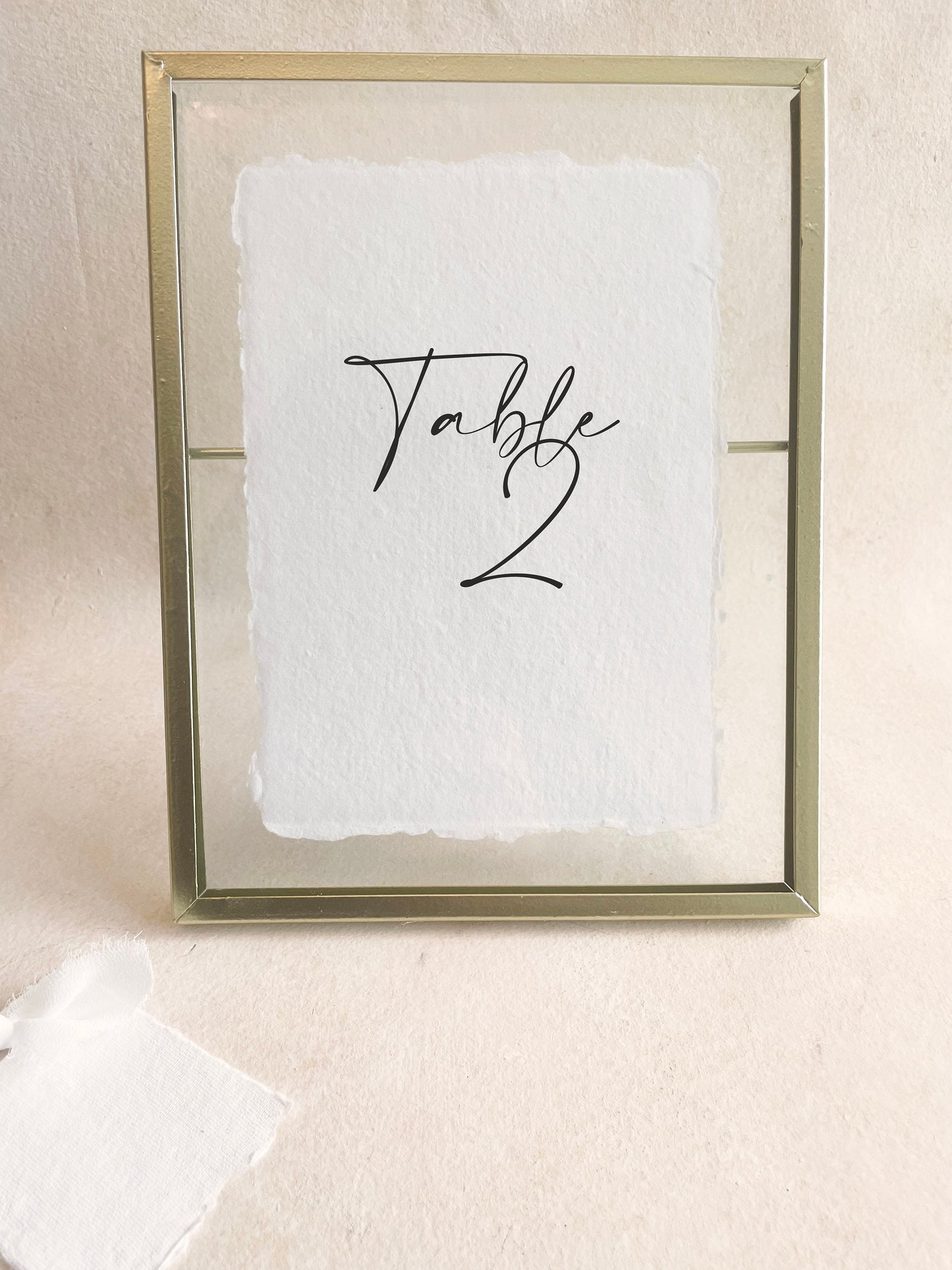 Modern Calligraphy Table Numbers | Handmade Paper