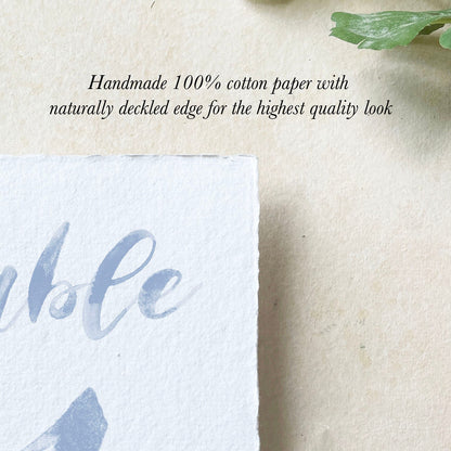 Grey Watercolor Table Numbers | Handmade Paper