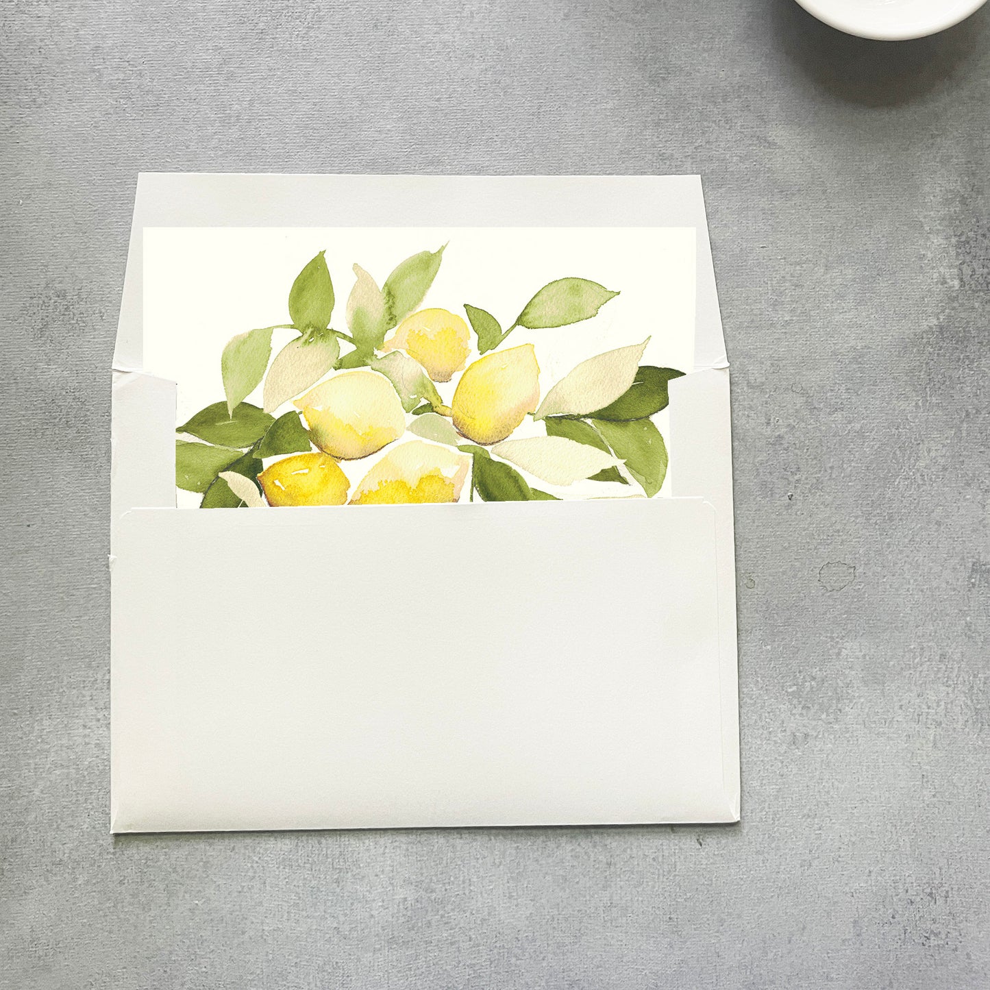 Lemon Amalfi Coast Envelope Liner | Square Flap | Set of 10