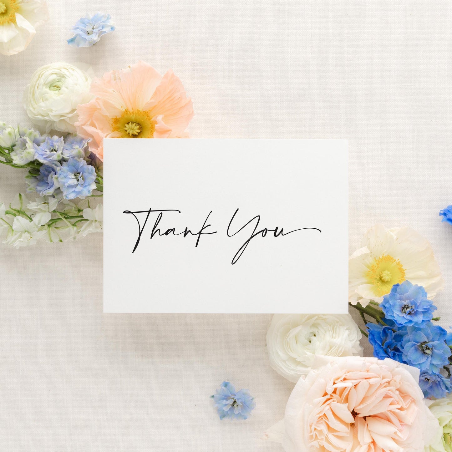 Simple Calligraphy Thank You Cards
