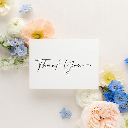 Simple Calligraphy Thank You Cards