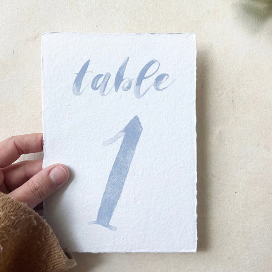 Watercolor Table Numbers | Handmade Paper