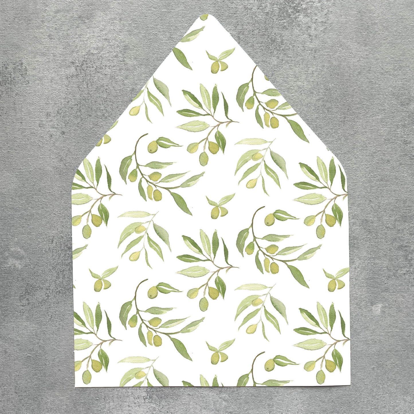 Italy Olive Branches Envelope Liner | Set of 10 | For 5x7” Invitations