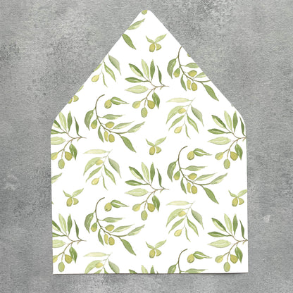 Italy Olive Branches Envelope Liner | Set of 10 | For 5x7” Invitations