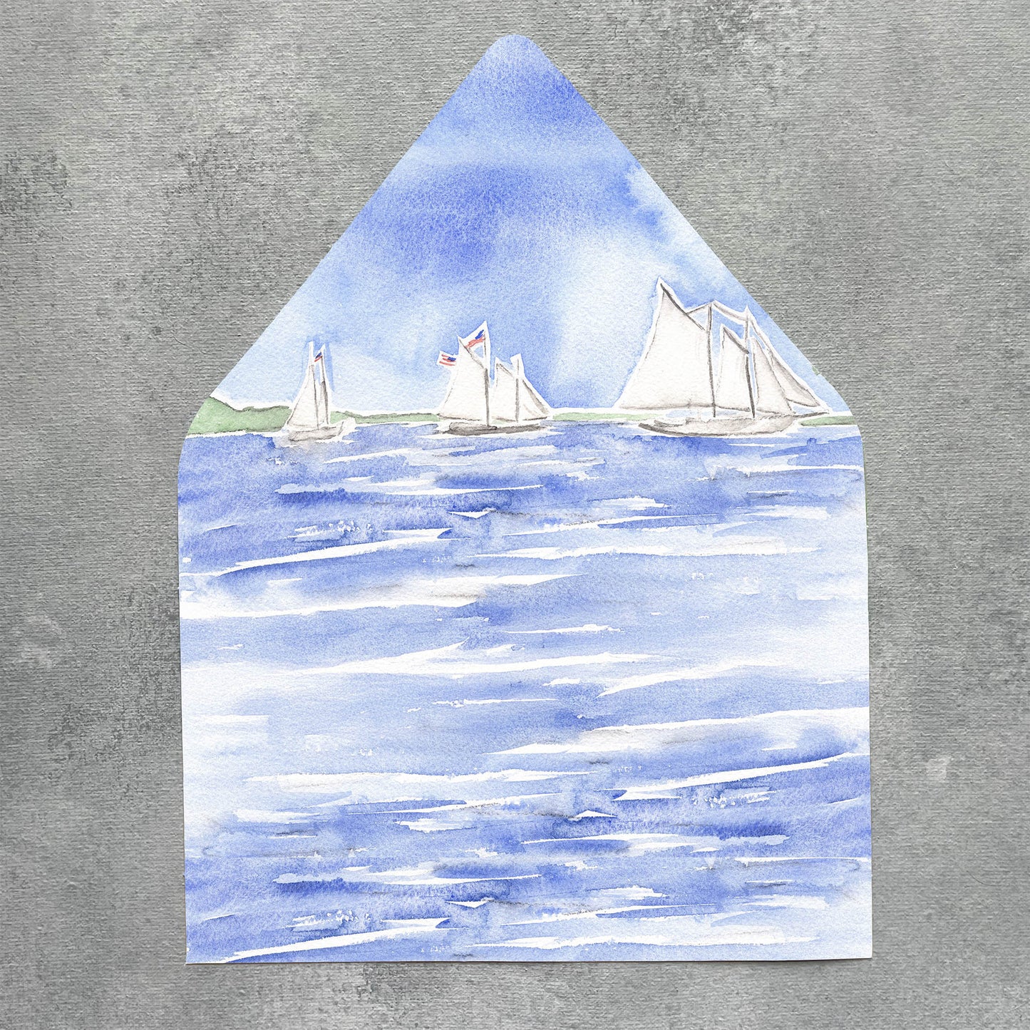 Coastal Sailboats Envelope Liner | Set of 10 | For 5x7” Invitations
