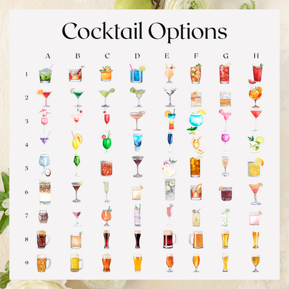 Semi-custom Watercolor Cocktail Sign - Handmade Paper With Watercolor Font