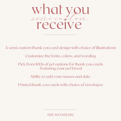 Semi-custom Pet Thank You Cards