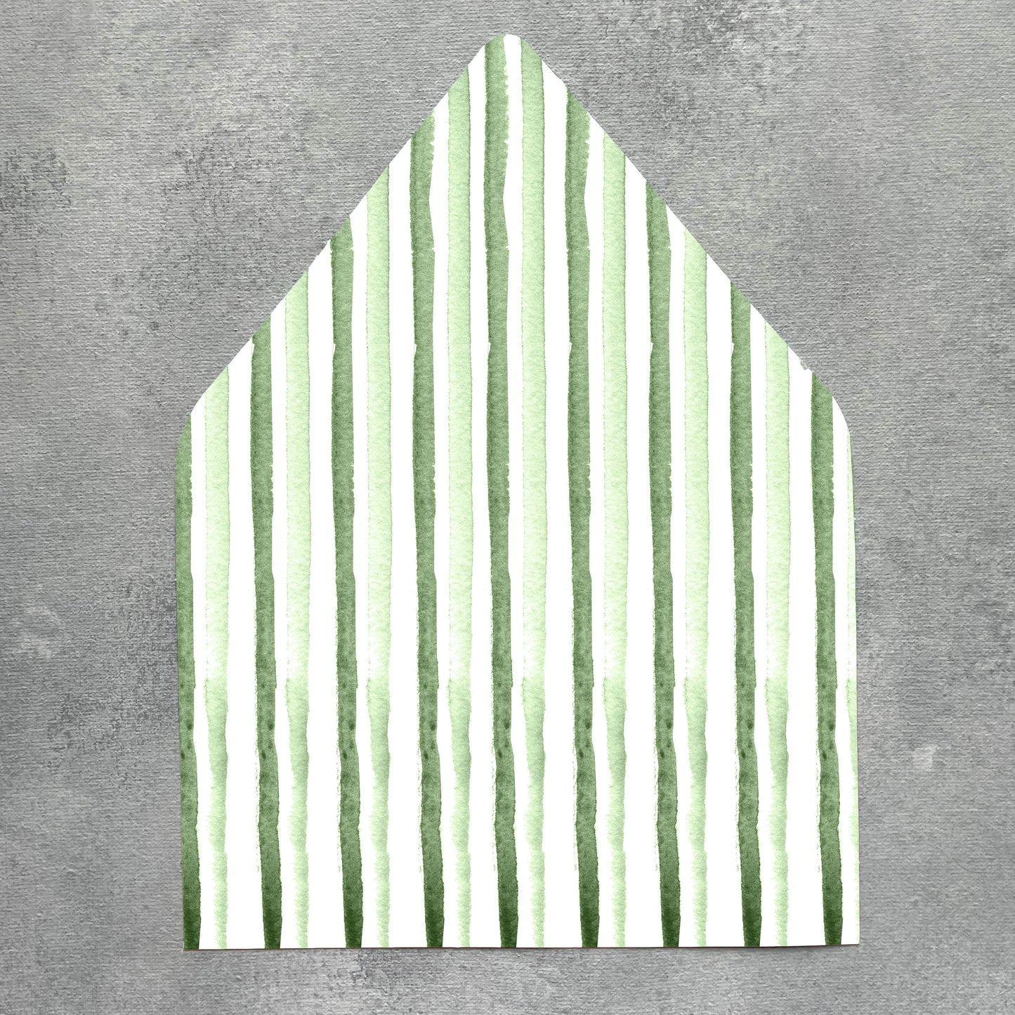 Sage Green Stripe Envelope Liner | Set of 10 | For 5x7” Invitations