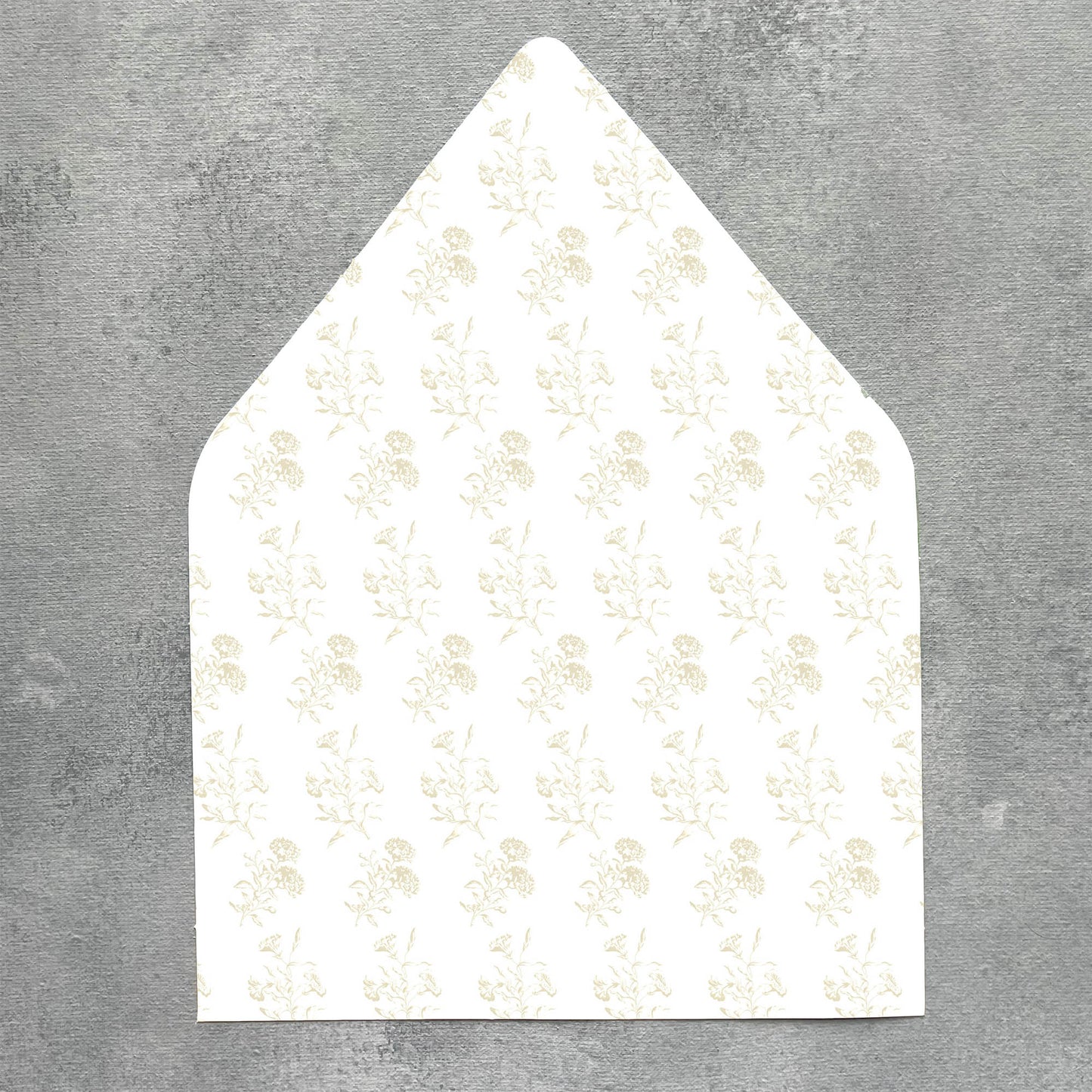 Ivory Cream Vintage Toile Envelope Liner | Set of 10 | For 5x7” Invitations