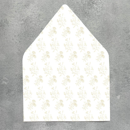 Ivory Cream Vintage Toile Envelope Liner | Set of 10 | For 5x7” Invitations