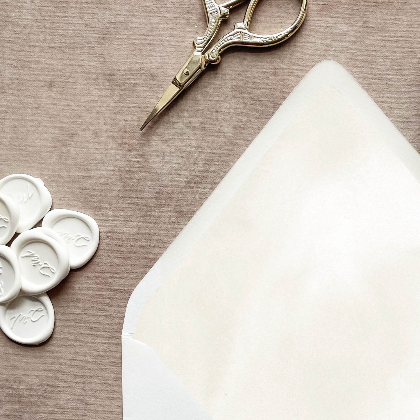Ivory Cream Watercolor Envelope Liner | Set of 10 | For 5x7” Invitations