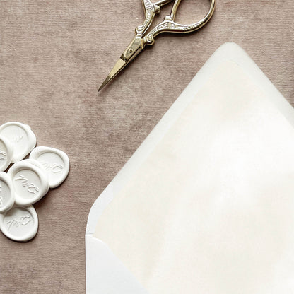 Ivory Cream Watercolor Envelope Liner | Set of 10 | For 5x7” Invitations