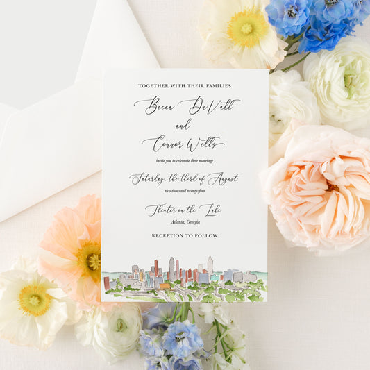 Atlanta Georgia | Watercolor Wedding Invitations