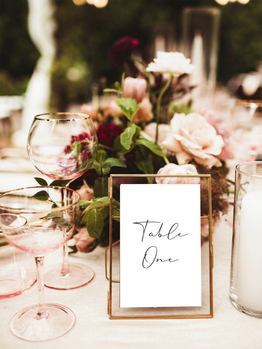 Elegant Calligraphy Table Numbers | Watercolor Paper