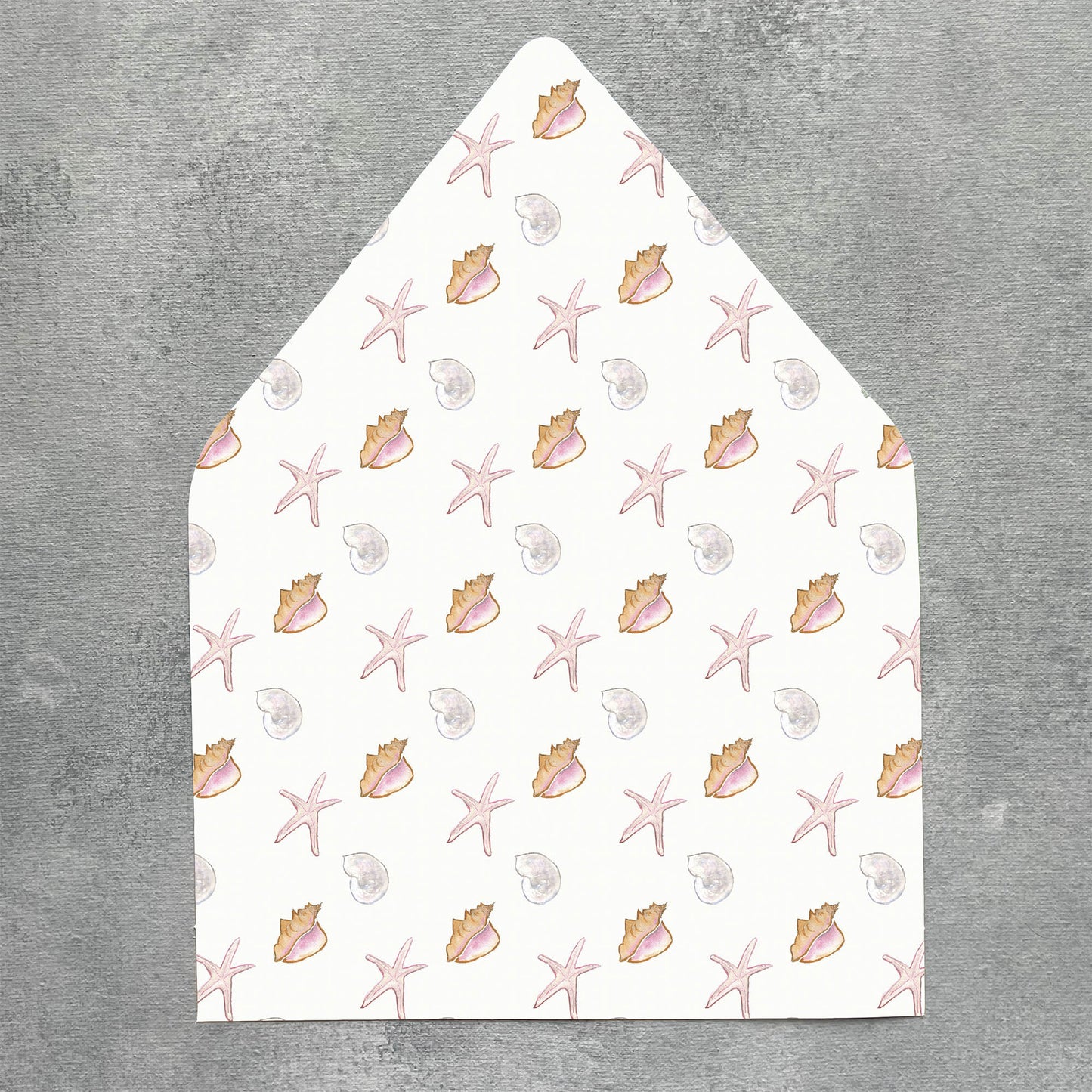 Tropical Seashell Envelope Liner | Set of 10 | For 5x7” Invitations