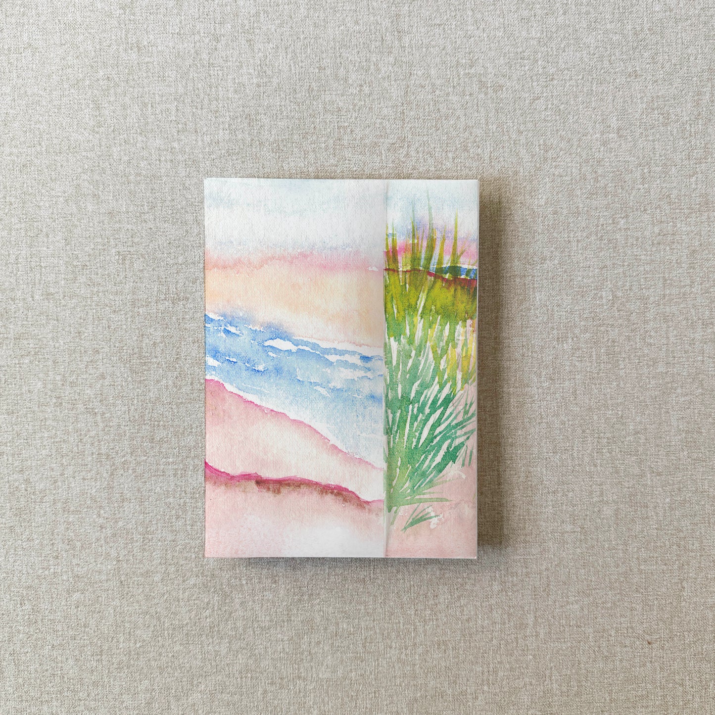 Beach Watercolor Vellum Wrap | A7 or A6 | Set of 10