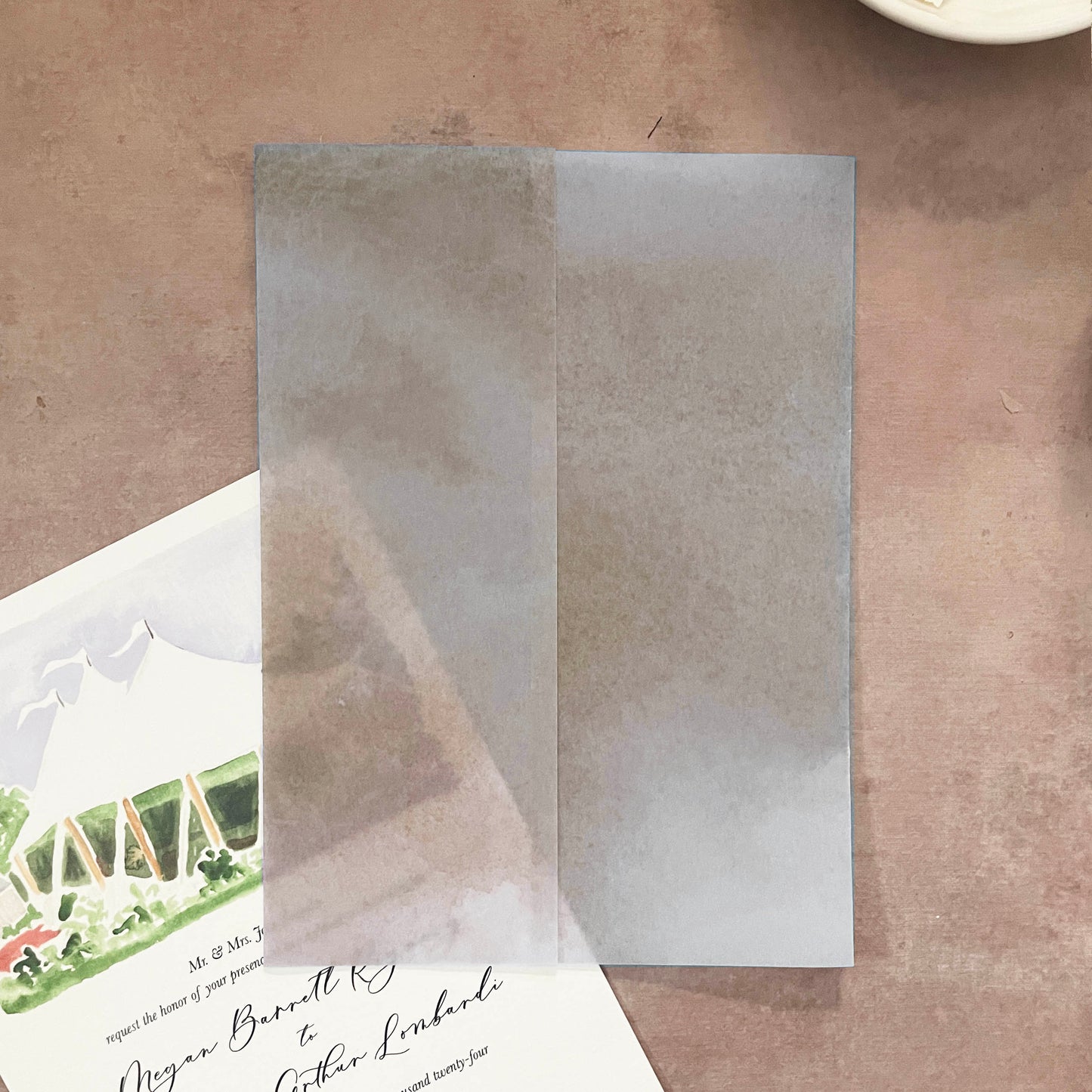 Beige Watercolor Vellum Wrap | A7 | Set of 10