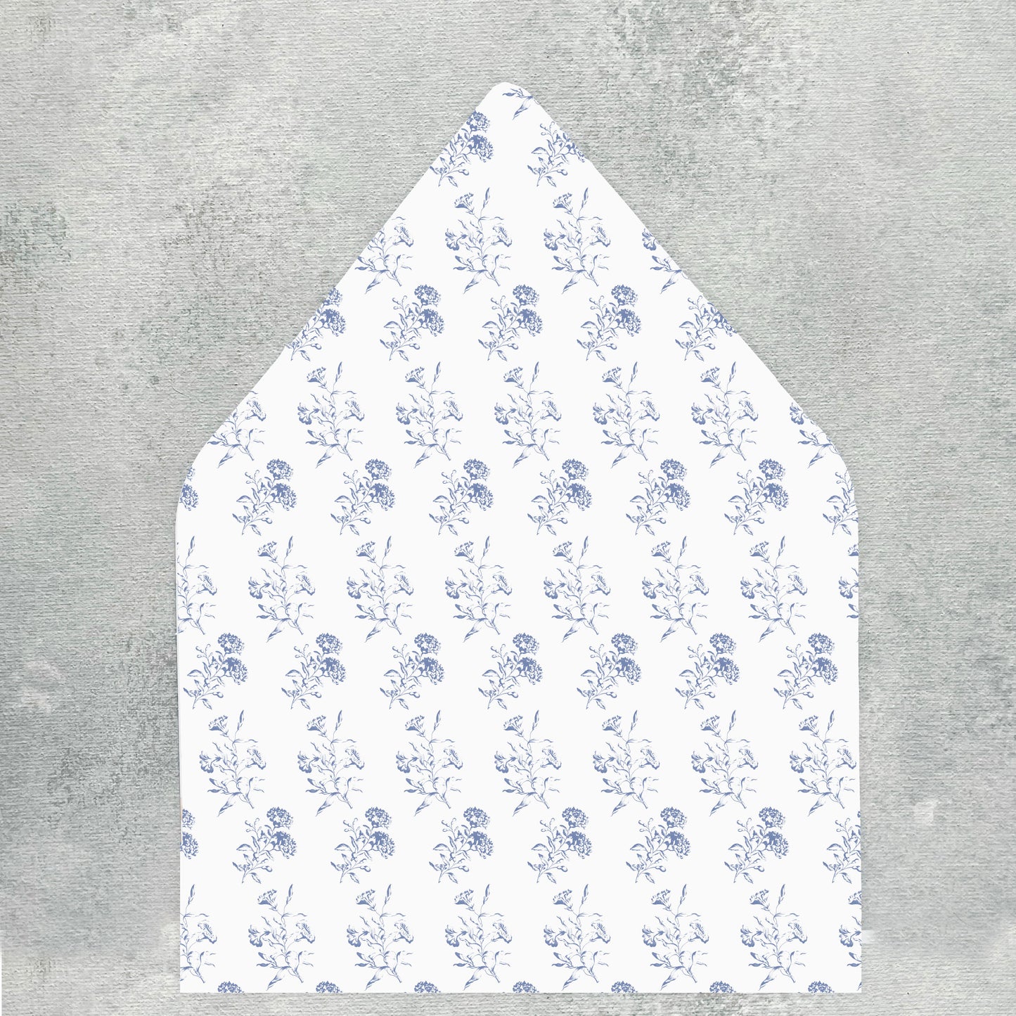 Dusty Blue Toile Euroflap Envelope Liner | Set of 10 | For 5x7” invitations