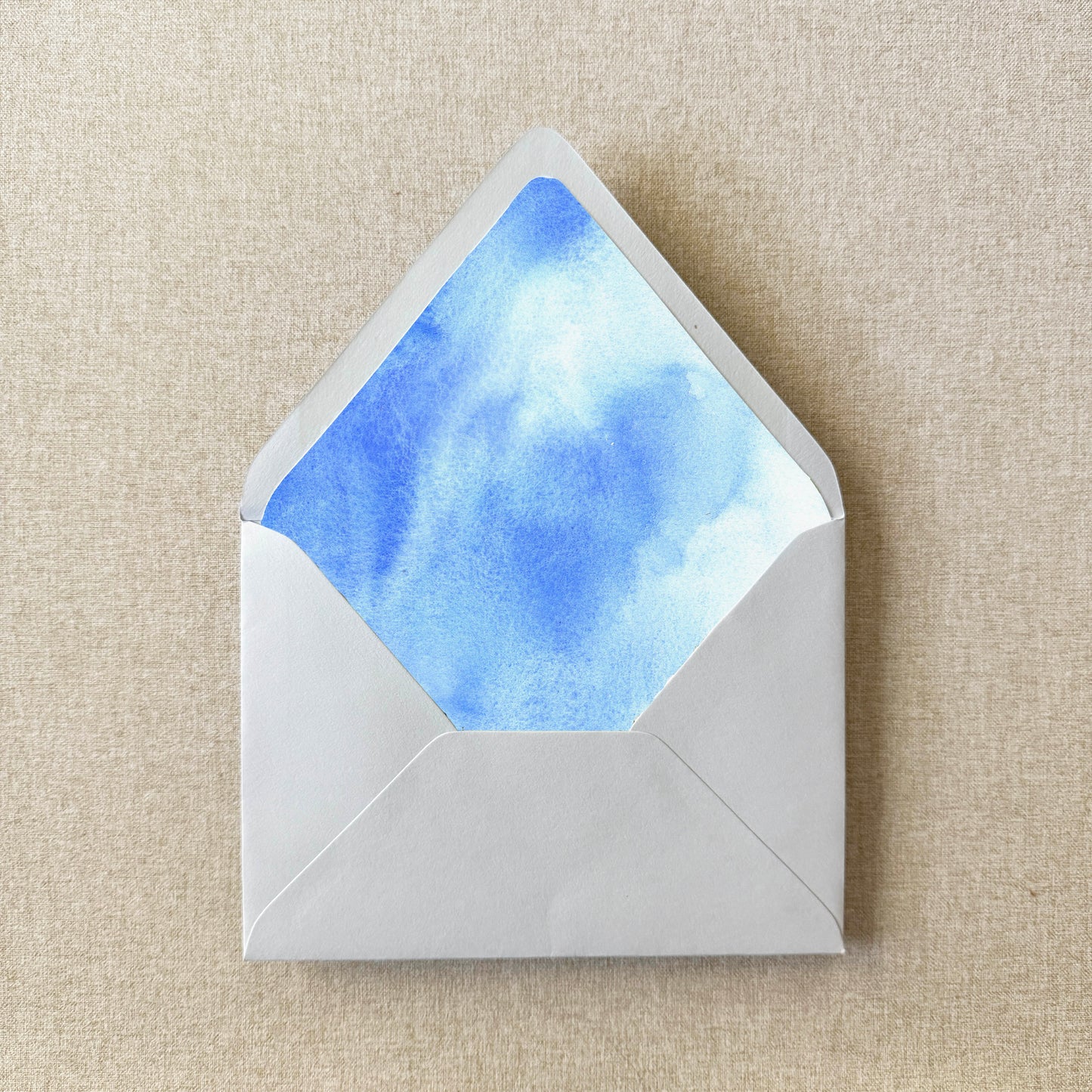 Blue Watercolor Envelope Liner | Euro Flap | Set of 10