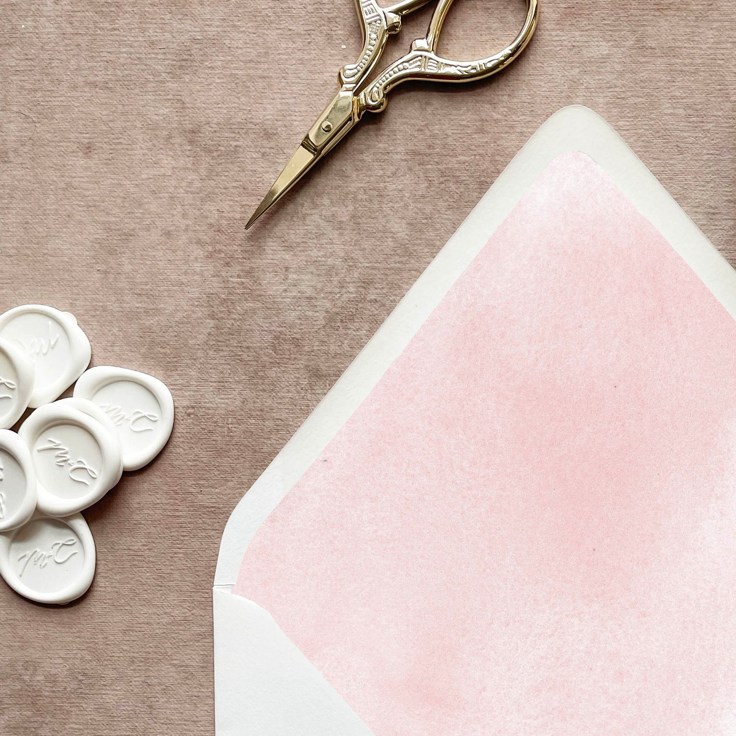 Blush Watercolor Envelope Liner | Euro Flap | Set of 10