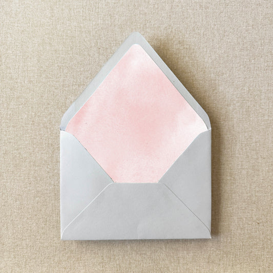 Blush Watercolor Envelope Liner | Euro Flap | Set of 10