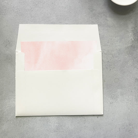 Blush Pink Watercolor Envelope Liner | Square Flap | Set of 10