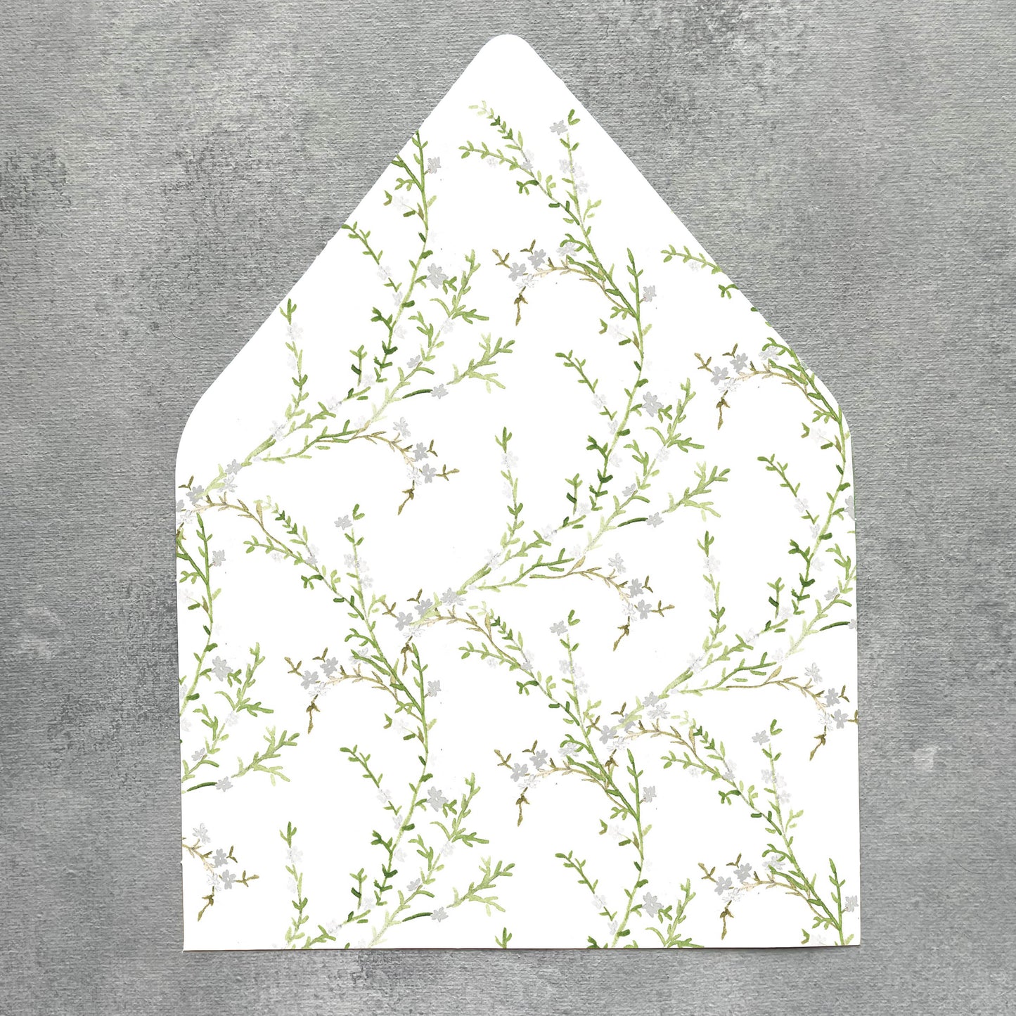 White Floral Envelope Liner | Set of 10 | For 5x7” Invitations