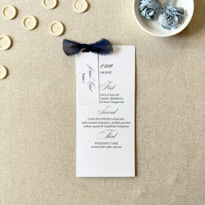 Black and White Formal Menus with Name Cards | Set Of 10