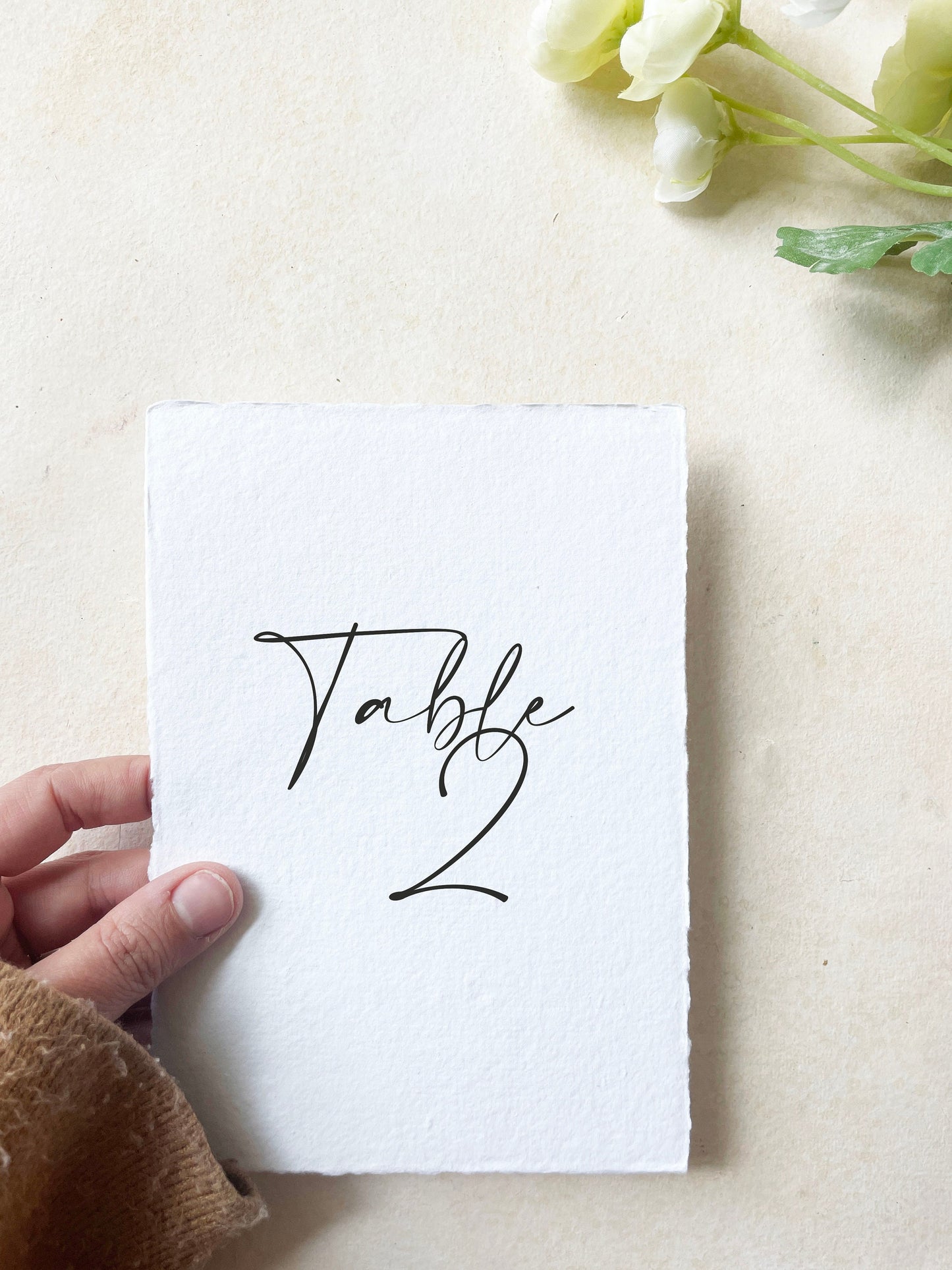 Modern Calligraphy Table Numbers | Handmade Paper