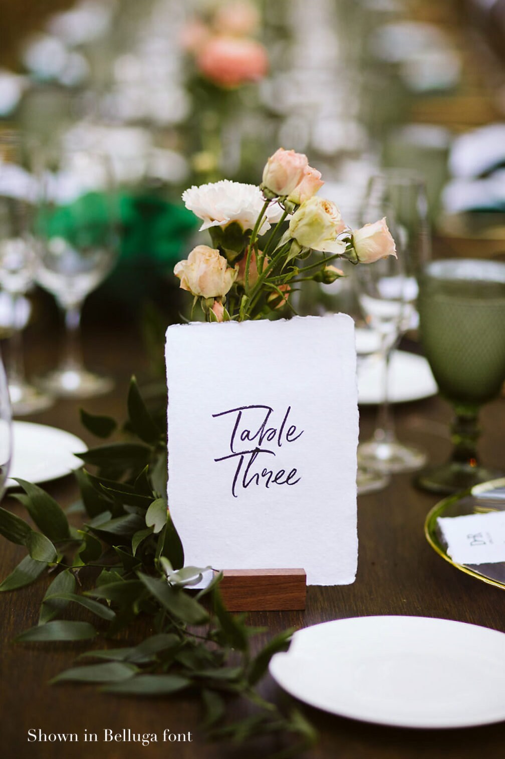 Modern Calligraphy Table Numbers | Handmade Paper