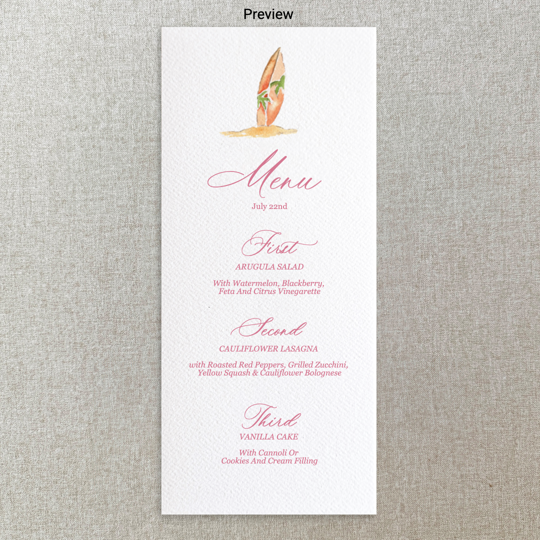 Surfboard Menu