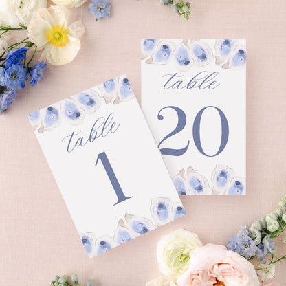 Oyster Watercolor Table Numbers | Watercolor Paper