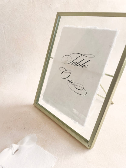 Elegant Calligraphy Table Numbers | Handmade Paper