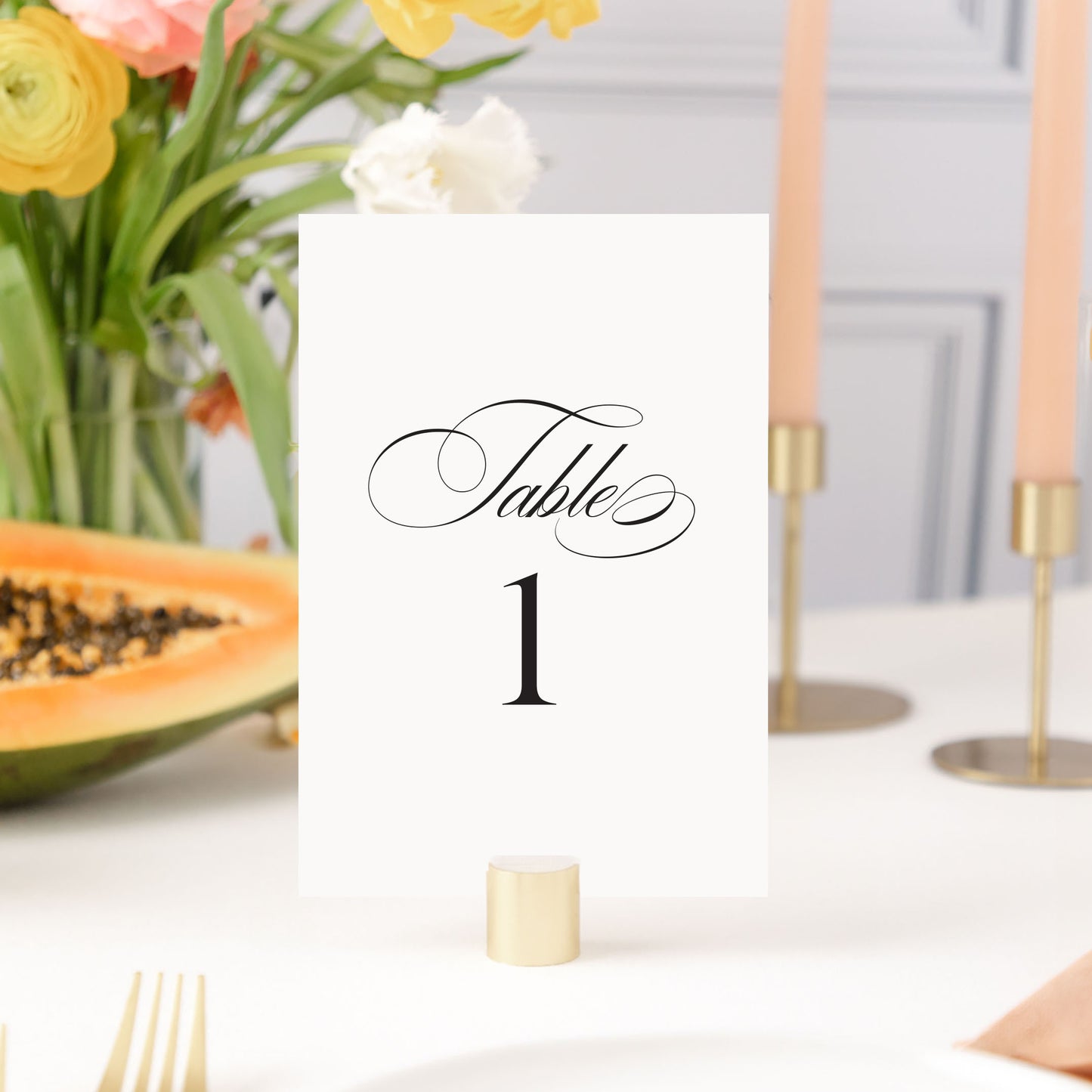 Formal Calligraphy Table Numbers | Watercolor Paper