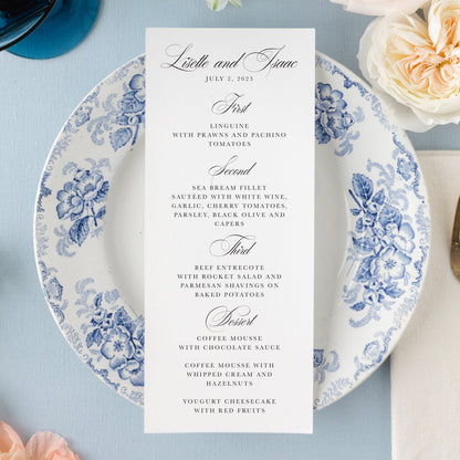 Formal Wedding Menu | Set of 10