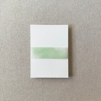 Sage Green Watercolor Vellum Belly Band | Set of 10