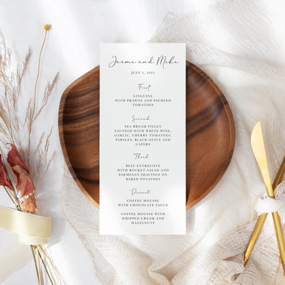 Christmas Dinner Menu Handmade Paper | Set of 10 | Printed