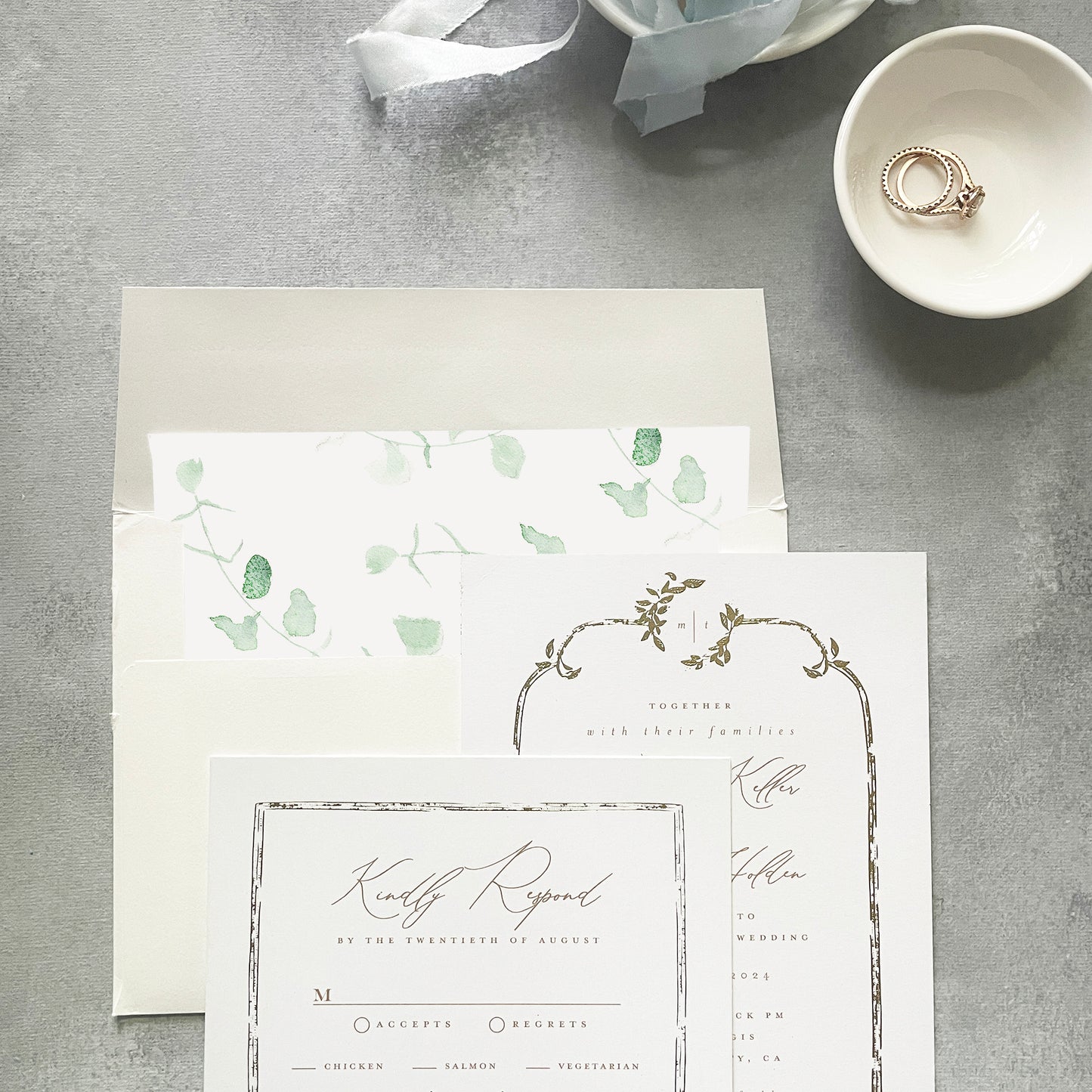 Rustic Eucalyptus Greenery Rustic Envelope Liner | Square Flap | Set of 10