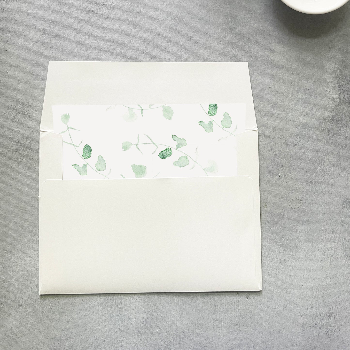 Rustic Eucalyptus Greenery Rustic Envelope Liner | Square Flap | Set of 10