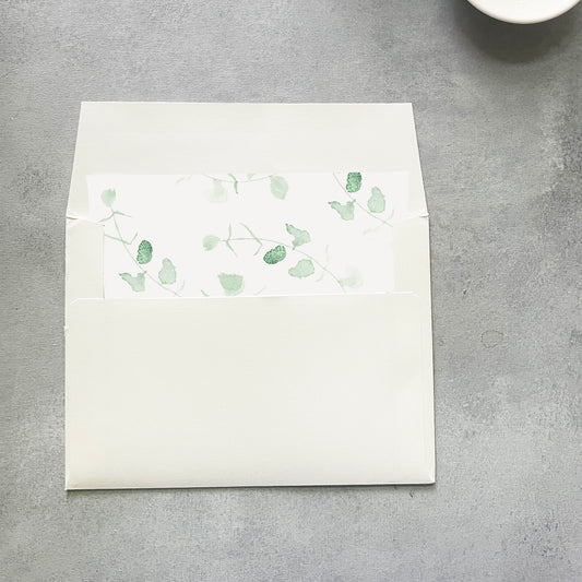 Rustic Eucalyptus Greenery Rustic Envelope Liner | Square Flap | Set of 10