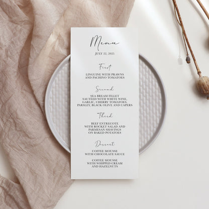 Christmas Dinner Menu Handmade Paper | Set of 10 | Printed