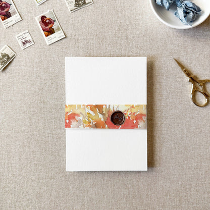 Fall Foliage Vellum Belly Band | Set of 10