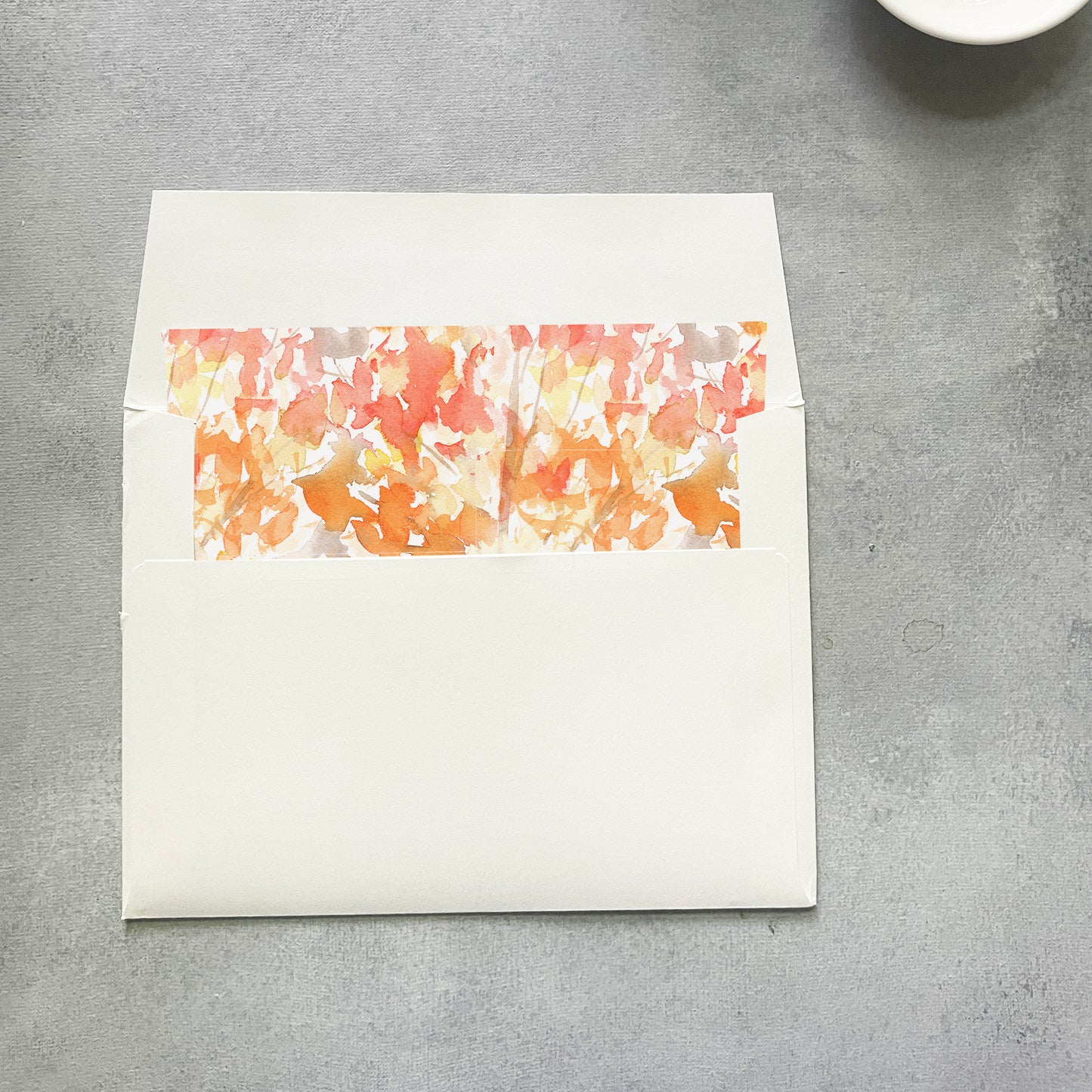 Fall Watercolor Envelope Liner | Square Flap | Set of 10