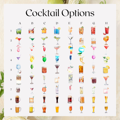 Semi-custom Watercolor Cocktail Sign - Watercolor Paper