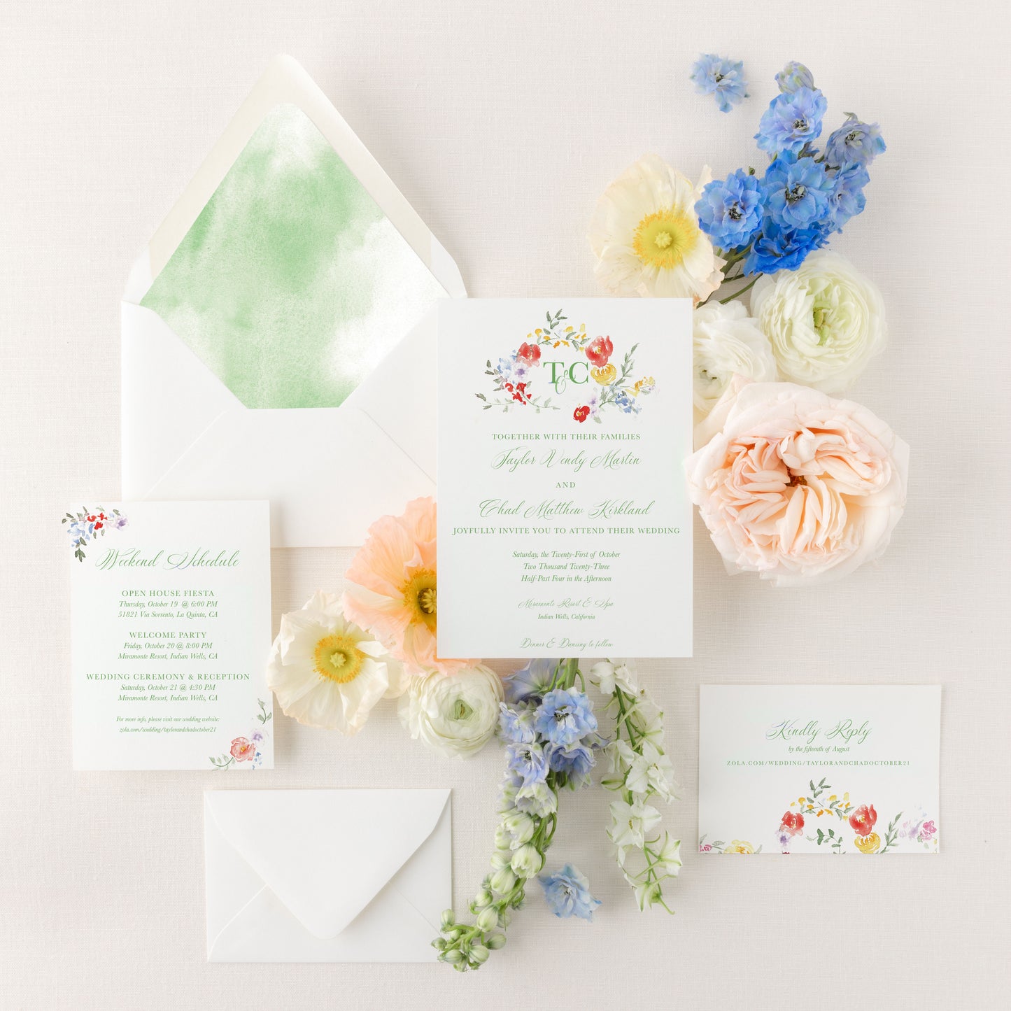 The Garden Collection | Semi-Custom Watercolor Wedding Invitations