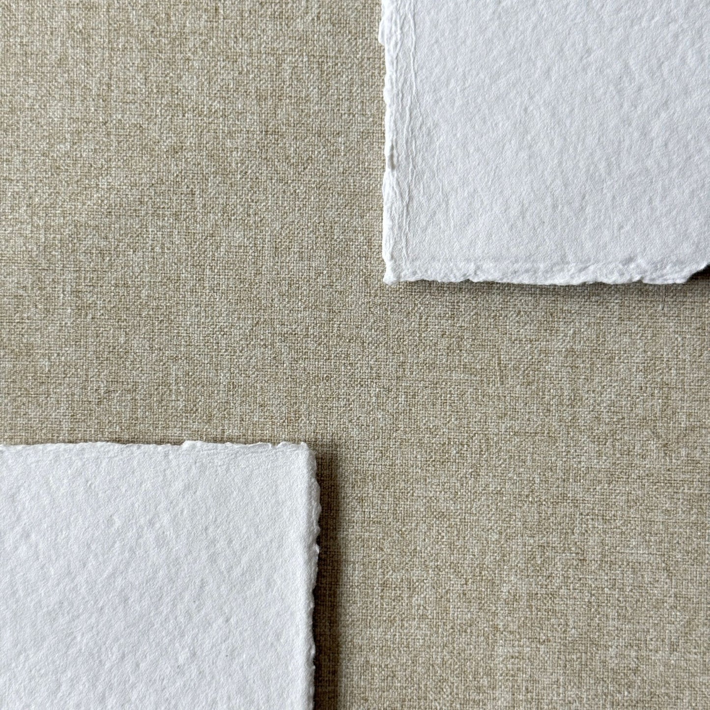 Handmade Paper Place Card with Navy Ribbon | Set of 10 | Printed